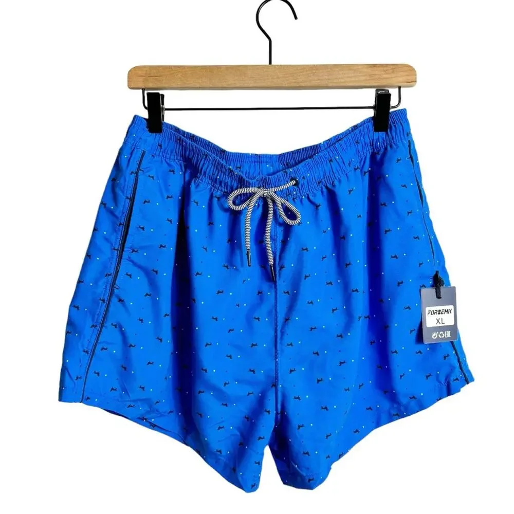 FORBEMK MEN'S SWIM TRUNKS QUICK DRY BEACH SHORTS WITH POCKETS AND MESH LINING XL